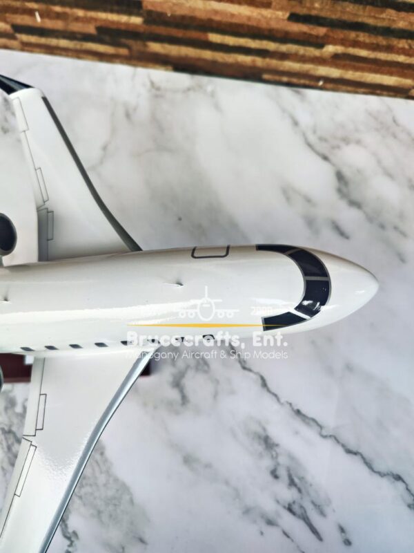 Model of Bombardier Challenger 605 with detailed craftsmanship.